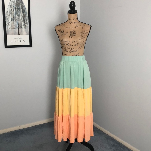 Torrid Colorblock Tiered Maxi Skirt w/Pockets Sz 1X - Picture 5 of 16